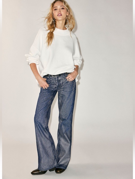 We The Free Denim - NWOT We The Free West Coast Relaxed Metallic Flare Jeans 28”